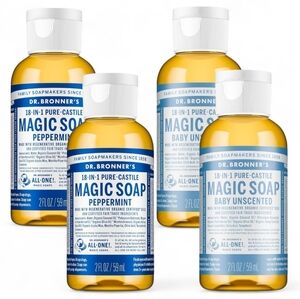Dr. Bronner's Magic Pure Castile Liquid Soap Hand & Bodywash 4 Pack